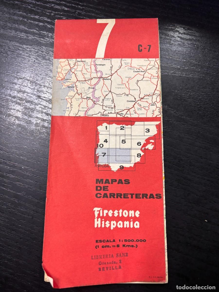Brochures de tourisme: MAPA DE CARRETERAS DE ESPA&Ntilde;A C-7. FIRESTONE HISPANIA. ESCALA 1: 500 000.