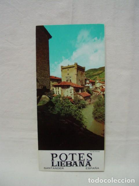 Brochures de tourisme: Potes Li&eacute;bana. Santander. A&ntilde;os 60. Ayuntamiento Potes y Direcci&oacute;n general Turismo. Tr&iacute;ptico desplega
