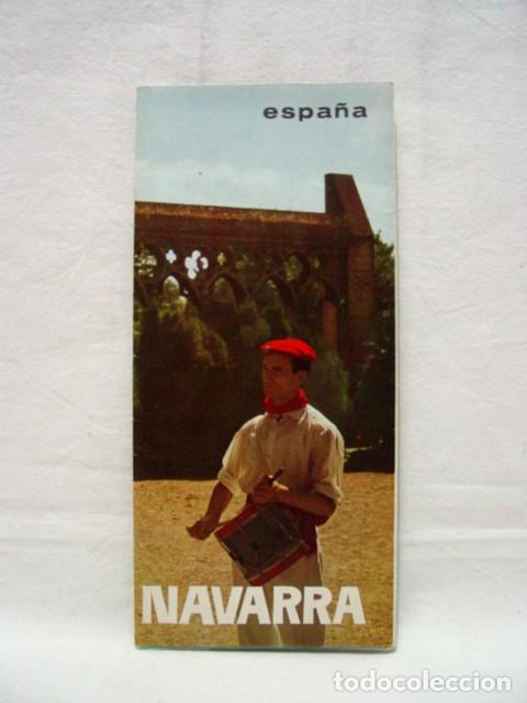Brochures de tourisme: Navarra. A&ntilde;os 60. Subsecretaria de Turismo. Gu&iacute;a folleto desplegable, contiene 1 mapa y 1 plano, tex
