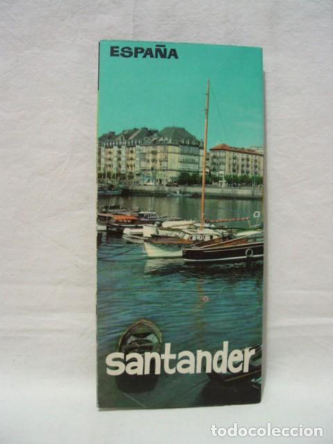 Brochures de tourisme: Santander. A&ntilde;os 60. Subsecretaria de Turismo. Gu&iacute;a folleto desplegable, contiene 1 mapa y 1 plano, t