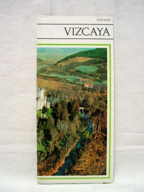 Brochures de tourisme: Vizcaya. A&ntilde;os 60. Ministerio informaci&oacute;n y Turismo. Gu&iacute;a folleto desplegable, contiene 1 mapa y 1 pl