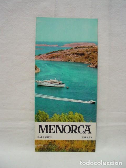 Brochures de tourisme: Menorca. Baleares. A&ntilde;os 60. Ministerio informaci&oacute;n y Turismo Tr&iacute;ptico desplegable, contiene textos y