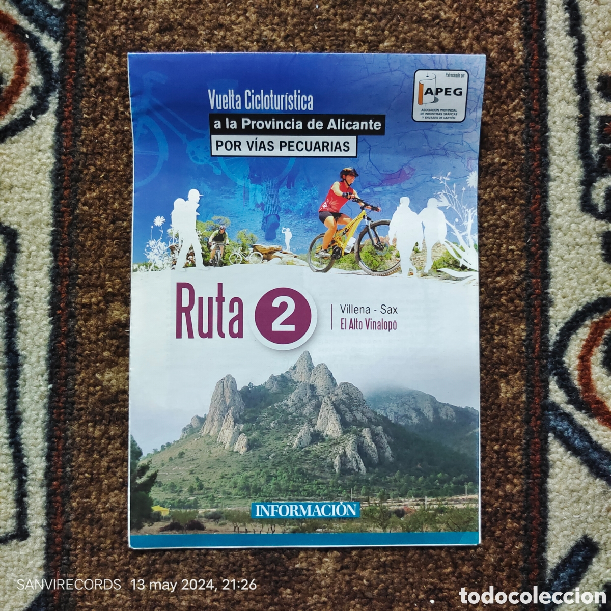 Brochures de tourisme: VUELTA CICLOTURISTICA A LA PROVINCIA DE ALICANTE, RUTA 2: VILLENA - SAX (INFORMACI&Oacute;N)