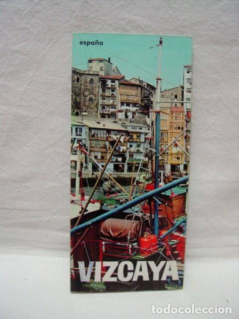 Brochures de tourisme: Vizcaya. A&ntilde;os 60. Subsecretaria de Turismo. Gu&iacute;a folleto desplegable. Contiene 1 plano 26,5 X 22 Cm;