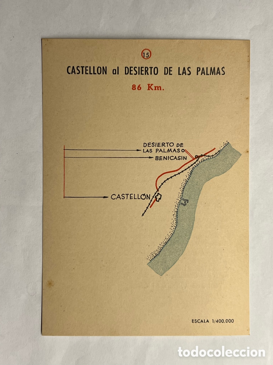 Brochures de tourisme: DE CASTELL&Oacute;N AL DESIERTO DE LAS PALMAS.. 86 Km., Ficha No.15, Minist&eacute;rio de Turismo.. ? (h.1960?)