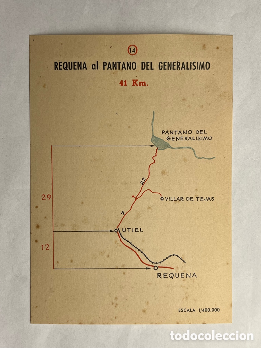 Brochures de tourisme: DE REQUENA AL PANTANO DEL GENERALISIMO.. 41 Km., Ficha No.14, Minist&eacute;rio de Turismo.. ? (h.1960?)