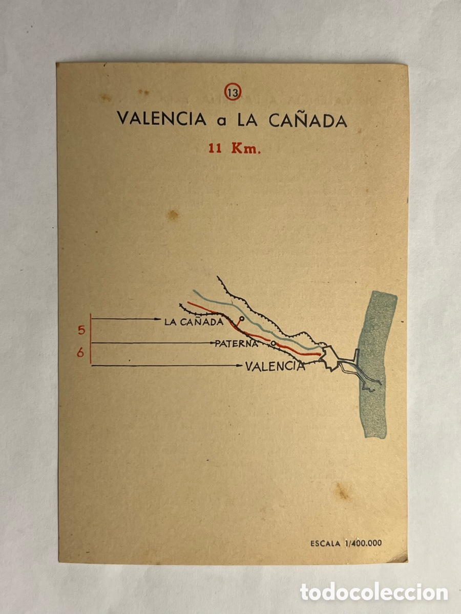 Brochures de tourisme: DE VALENCIA A LA CA&Ntilde;ADA.. 12 Km., Ficha No.13, Minist&eacute;rio de Turismo.. ? (h.1960?)
