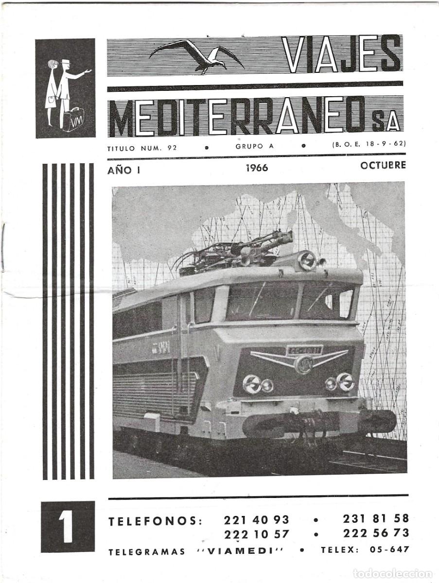 Brochures de tourisme: VIAJES MEDITERR&Aacute;NEO S.A. -- OCTUBRE DE 1966
