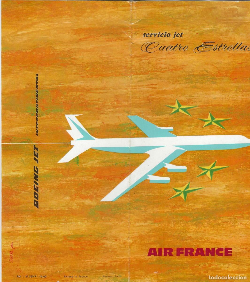 Brochures de tourisme: AIR FRANCE -- SERVICIO JET CUATRO ESTRELLAS -- BOEING JET INTERCONTINENTAL