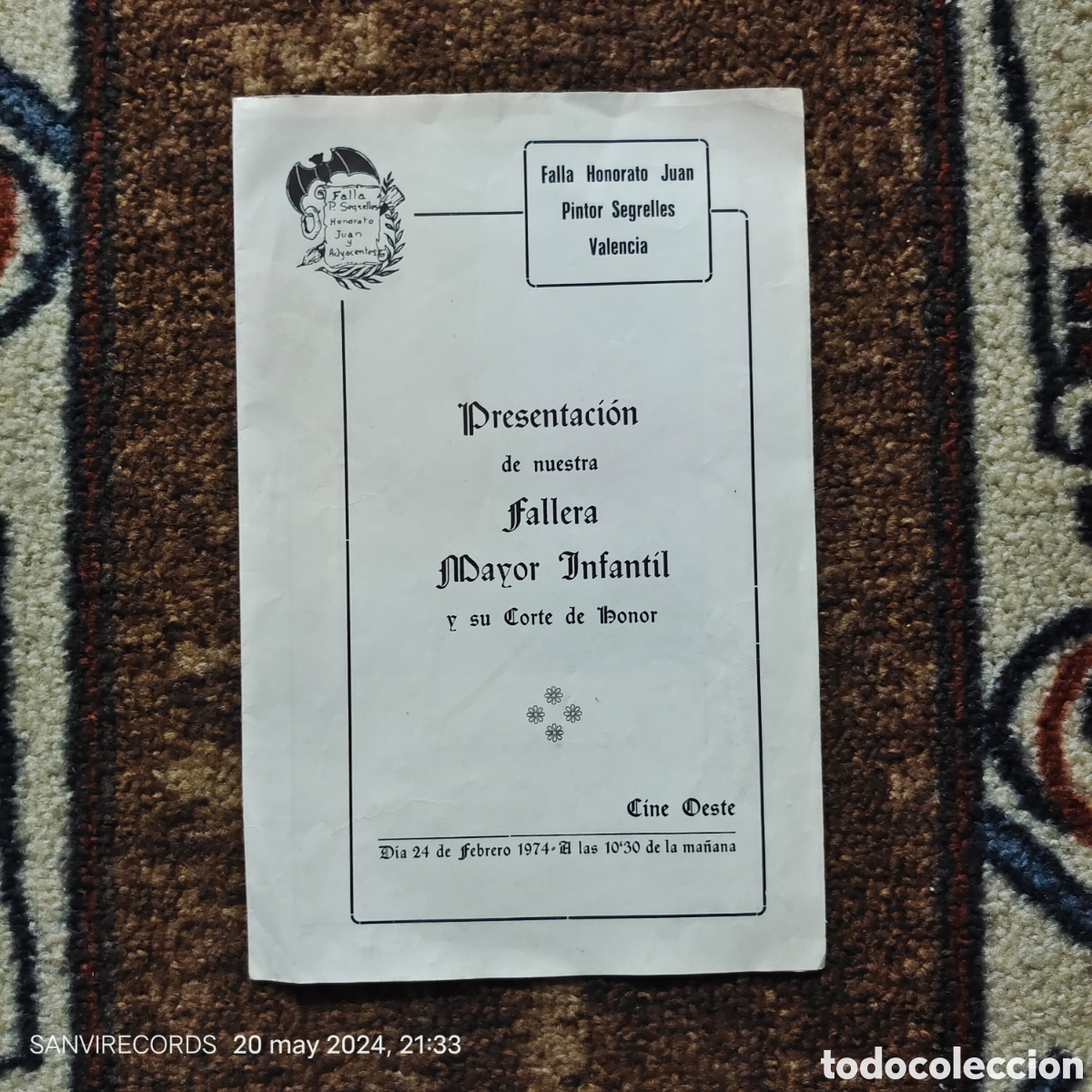 Travel Brochures: PRESENTACI&Oacute;N FALLERA MAYOR INFANTIL Y SU CORTE (FALLA HONORATO JUAN PINTOR SEGRELLES, VALENCIA 1974)