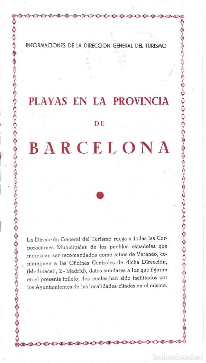 Brochures de tourisme: PLAYAS DE LA PROVINCIA DE BARCELONA