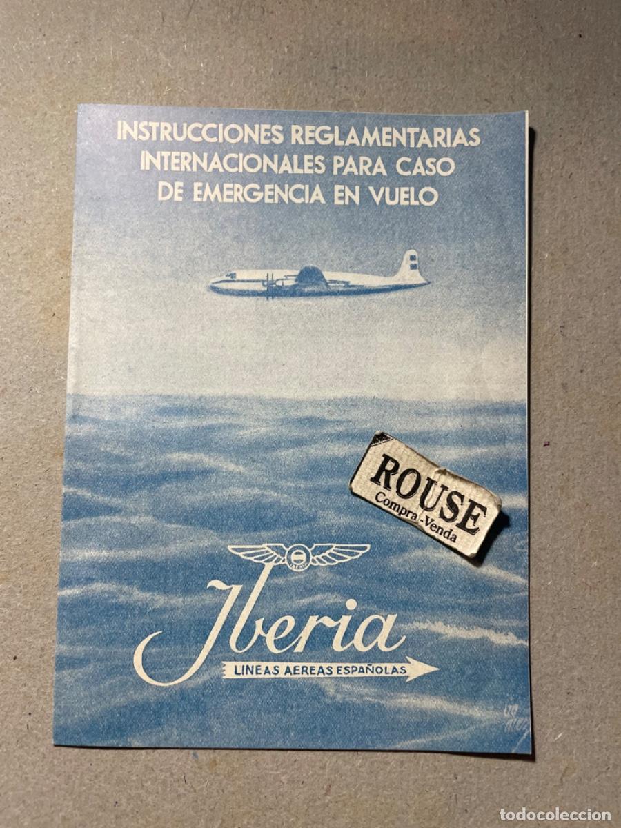 Travel Brochures: AVIACION - IBERIA - ANTIGU FOLLETO A&Ntilde;OS 50/60 LINEAS AEREAS ESPA&Ntilde;OLAS INSTRUCCIONES REGLAMENTARIAS