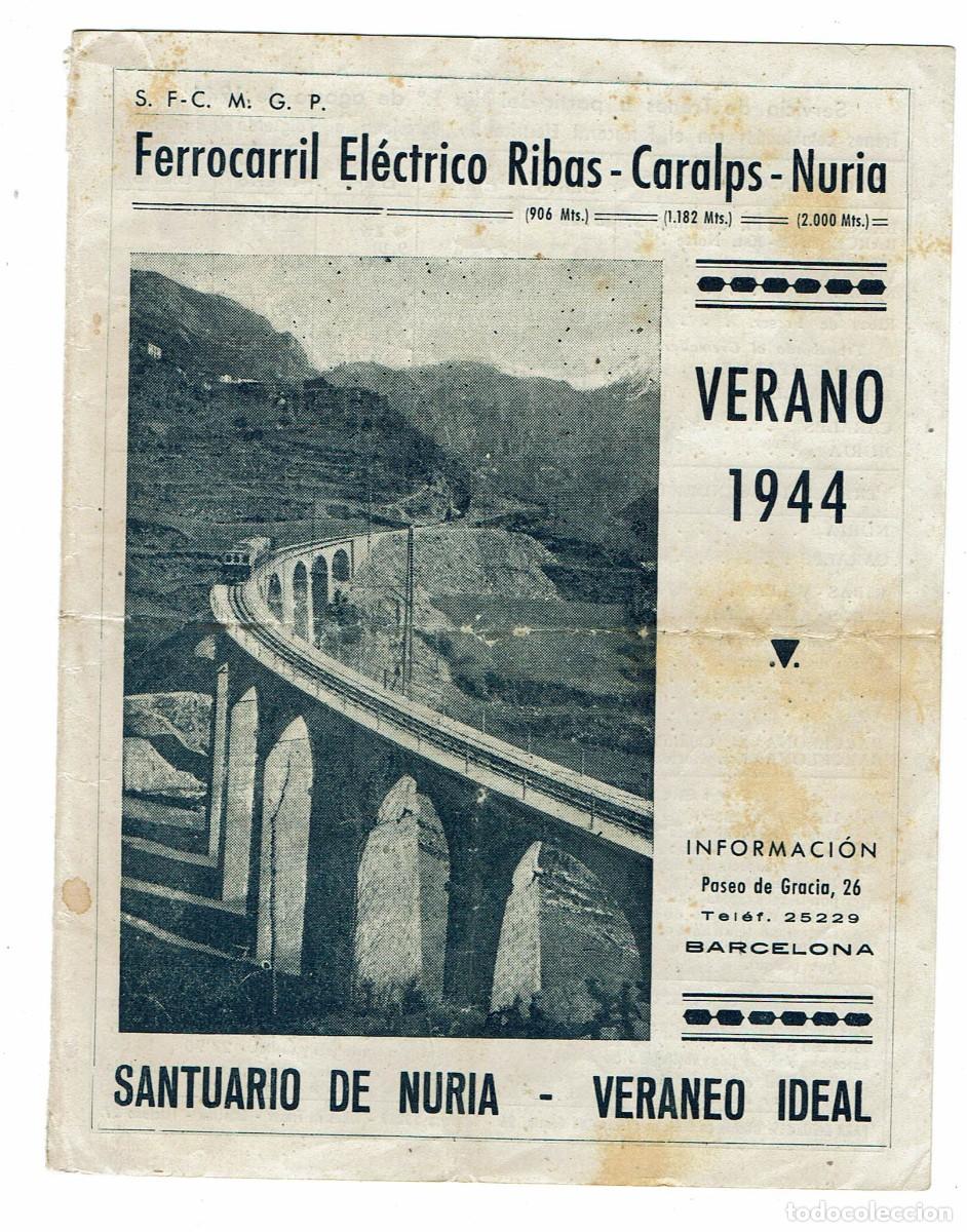 Travel Brochures: Ferrocarril el&eacute;ctrico Ribas - Caralps - N&uacute;ria cremallera / Verano 1944