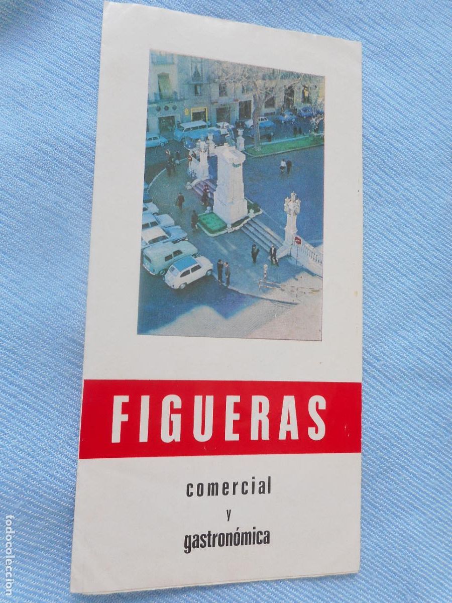 Travel Brochures: ANTIGUO TRIPTICO FIGUERAS COMERCIAL Y GASTRONOMICA. OFICINA TURISMO 1968