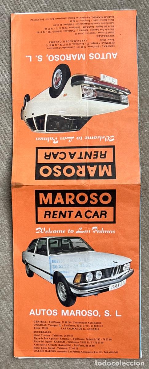 Travel Brochures: Mapa plano de Las Palmas de Gran Canaria - Publicidad de Autos Maroso - A&ntilde;o 1976