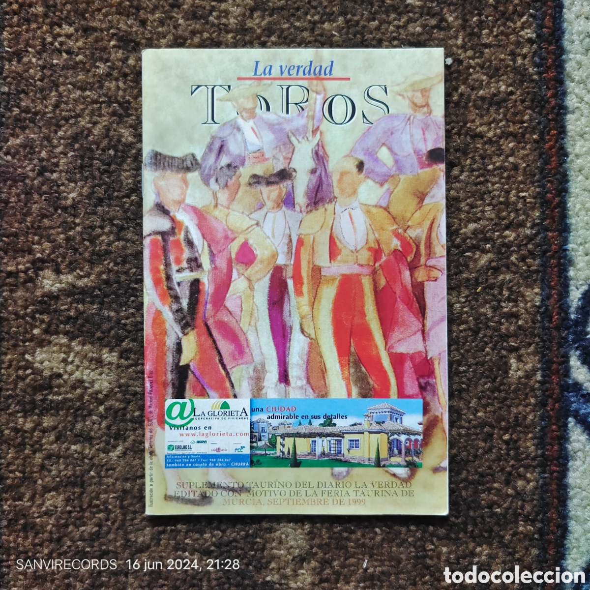 Travel Brochures: TOROS, SUPLEMENTO TAURINO DEL DIARIO LA VERDAD (MURCIA, SEPTIEMBRE DE 1999)