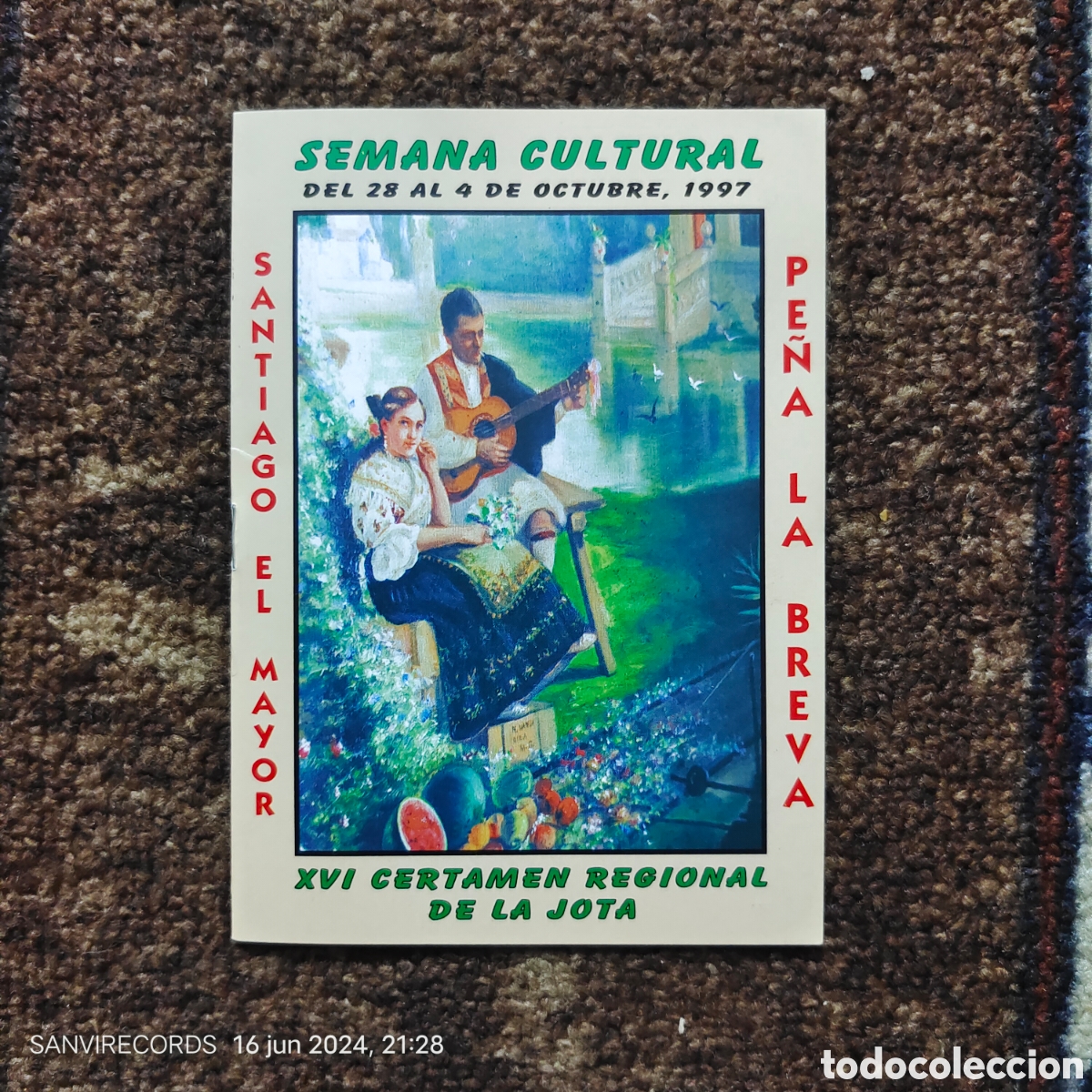 Travel Brochures: SANTIAGO EL MAYOR, PE&Ntilde;A LA BREVA, XVI CERTAMEN REGIONAL DE LA JOTA, (SEMANA CULTURAL, OCTUBRE 1997)