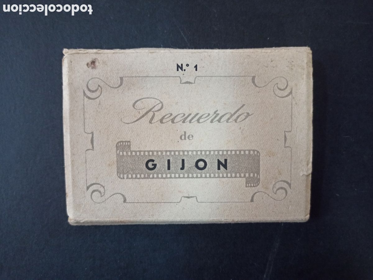 Travel Brochures: Estuche con 14 vistas. Recuerdo de Gij&oacute;n, n. 1. Asturias.