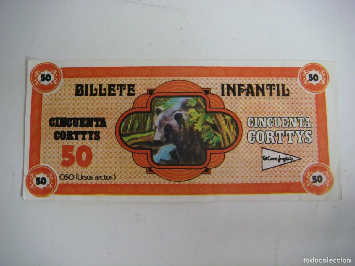 Travel Brochures: BILLETE INFANTIL 50 CORTTYS EL CORTE INGLES-CAJ-N&ordm;4-SOB-N&ordm;.8