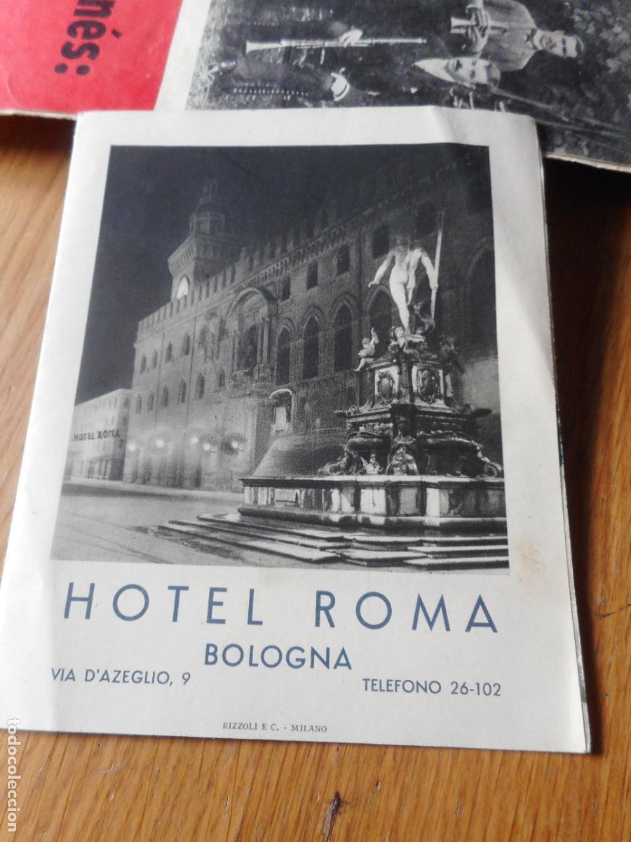 Travel Brochures: ANTIGUO FOLLETO HOTEL ROMA BOLOGNA ITALIA