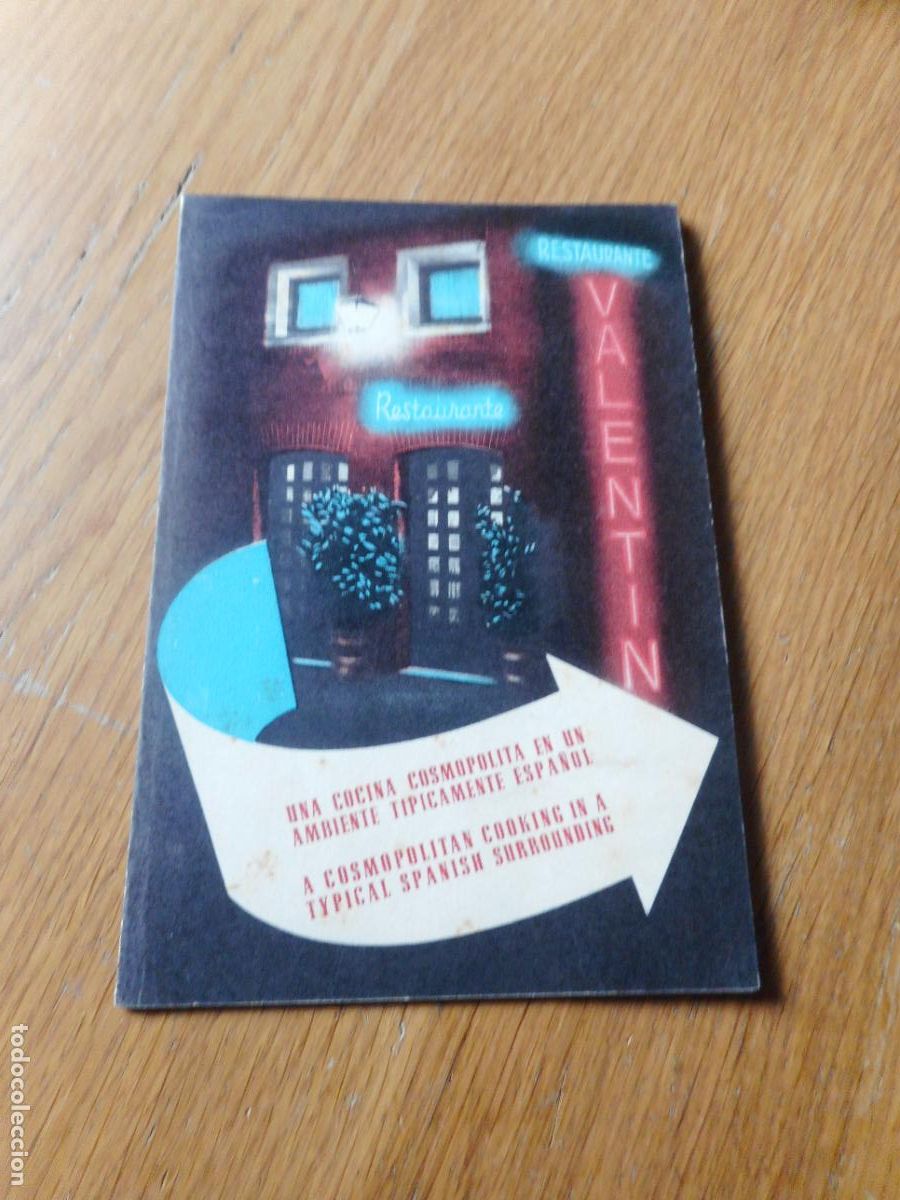 Travel Brochures: ANTIGUO TRIPTICO RESTAURANTE VALENTIN MADRID A&Ntilde;OS 50?