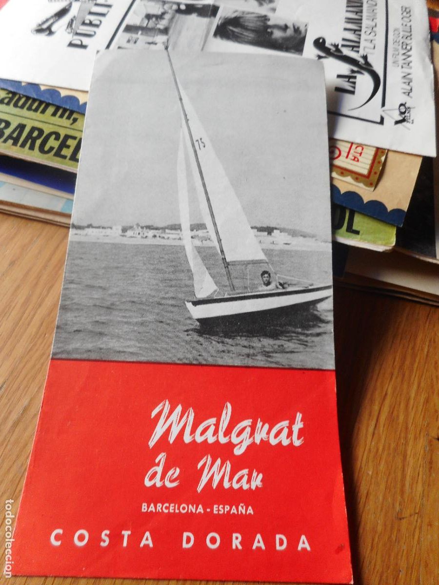 Travel Brochures: ANTIGUO TRIPTICO COSTA DORADA MALGRAT DE MAR BARCELONA. HOTEL ROSA NAUTICA. TURISMO