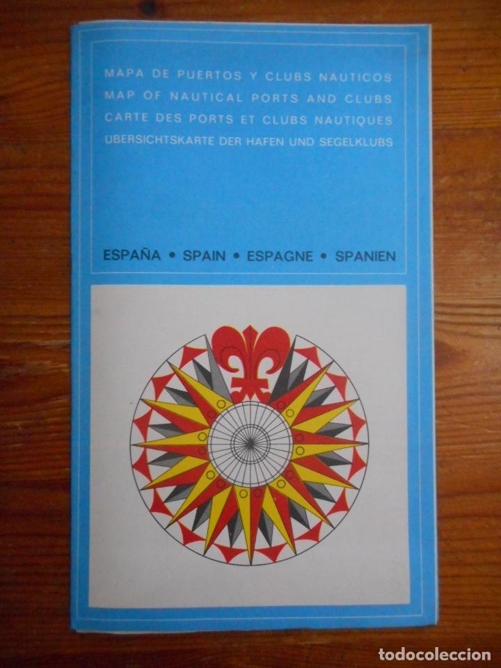 Brochures de tourisme: Antiguo Mapa de Puertos y Clubs Nauticos. Muy buen estado.
