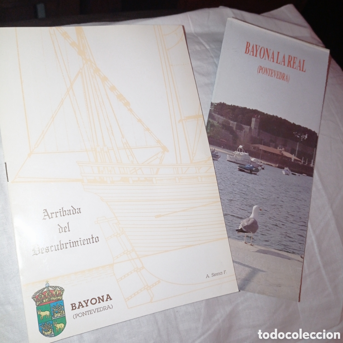 Brochures de tourisme: Bayona La Real,arribada del descubrimiento,folleto y guion del relato de la gesta del descubrimiento