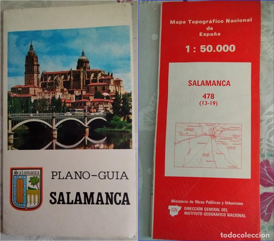 Travel Brochures: SALAMANCA: PLANO GUIA TURISTICO DE 1990 + MAPA TOPOGRAFICO 1/50.000