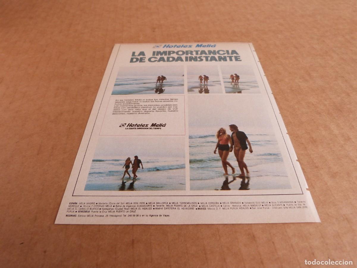 Brochures de tourisme: Anuncio Hoteles Melia la importancia de cada instante - Publicidad de los a&ntilde;os 70