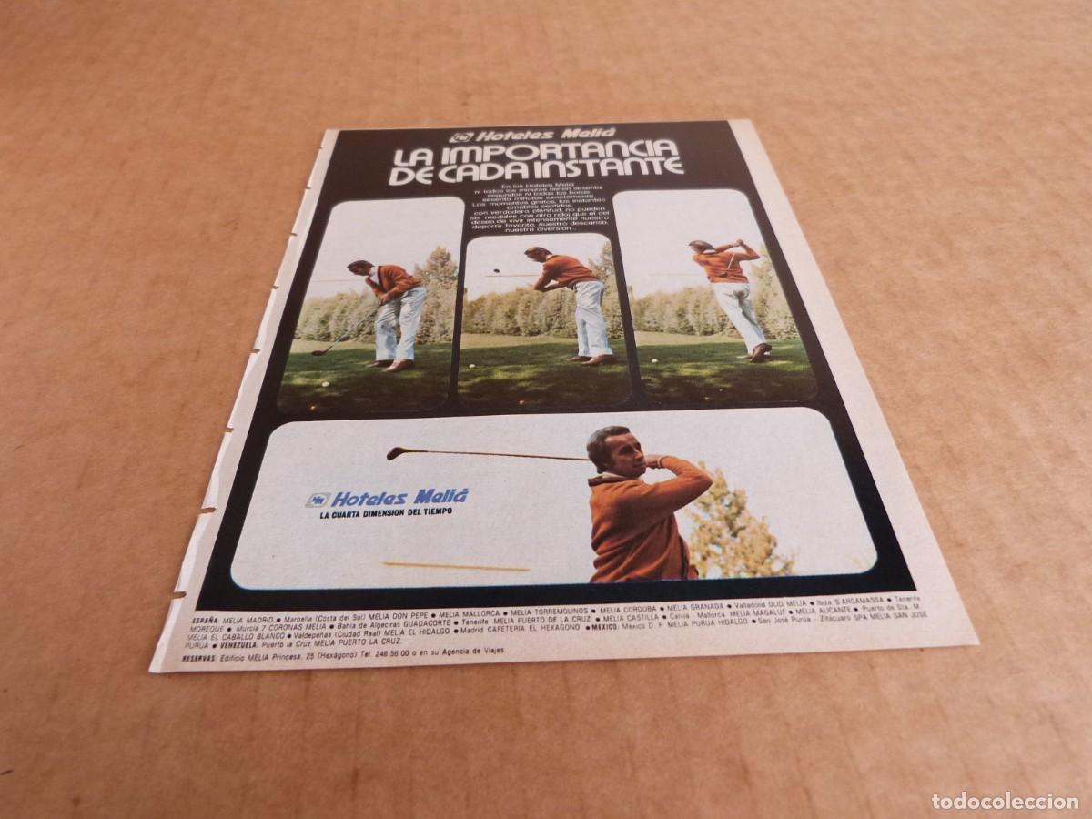 Brochures de tourisme: Anuncio Hoteles Melia la cuarta dimension del tiempo - Publicidad de los a&ntilde;os 70