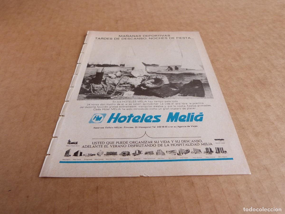Brochures de tourisme: Anuncio Hoteles Melia un gran crucero de placer - Publicidad de los a&ntilde;os 70