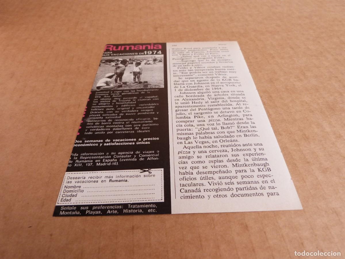 Brochures de tourisme: Anuncio Rumania para sus vacaciones de 1974 - Publicidad de los a&ntilde;os 70