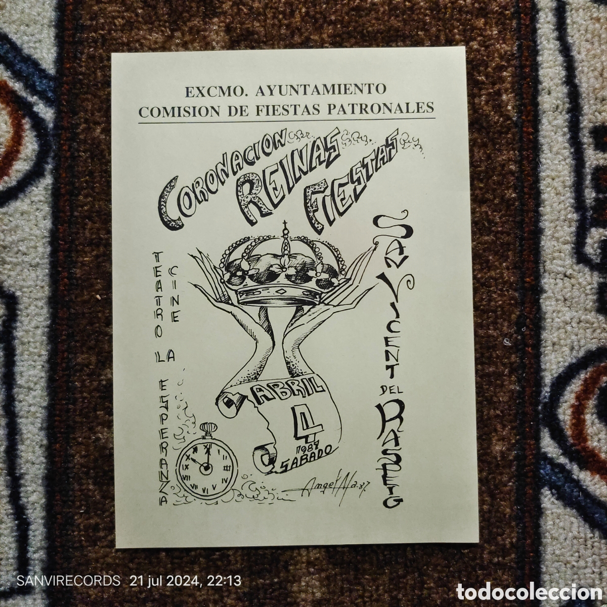 Brochures de tourisme: FOLLETO CORONACI&Oacute;N REINAS FIESTAS, CINE ESPERANZA (SAN VICENTE DEL RASPEIG) (ABRIL 1987)