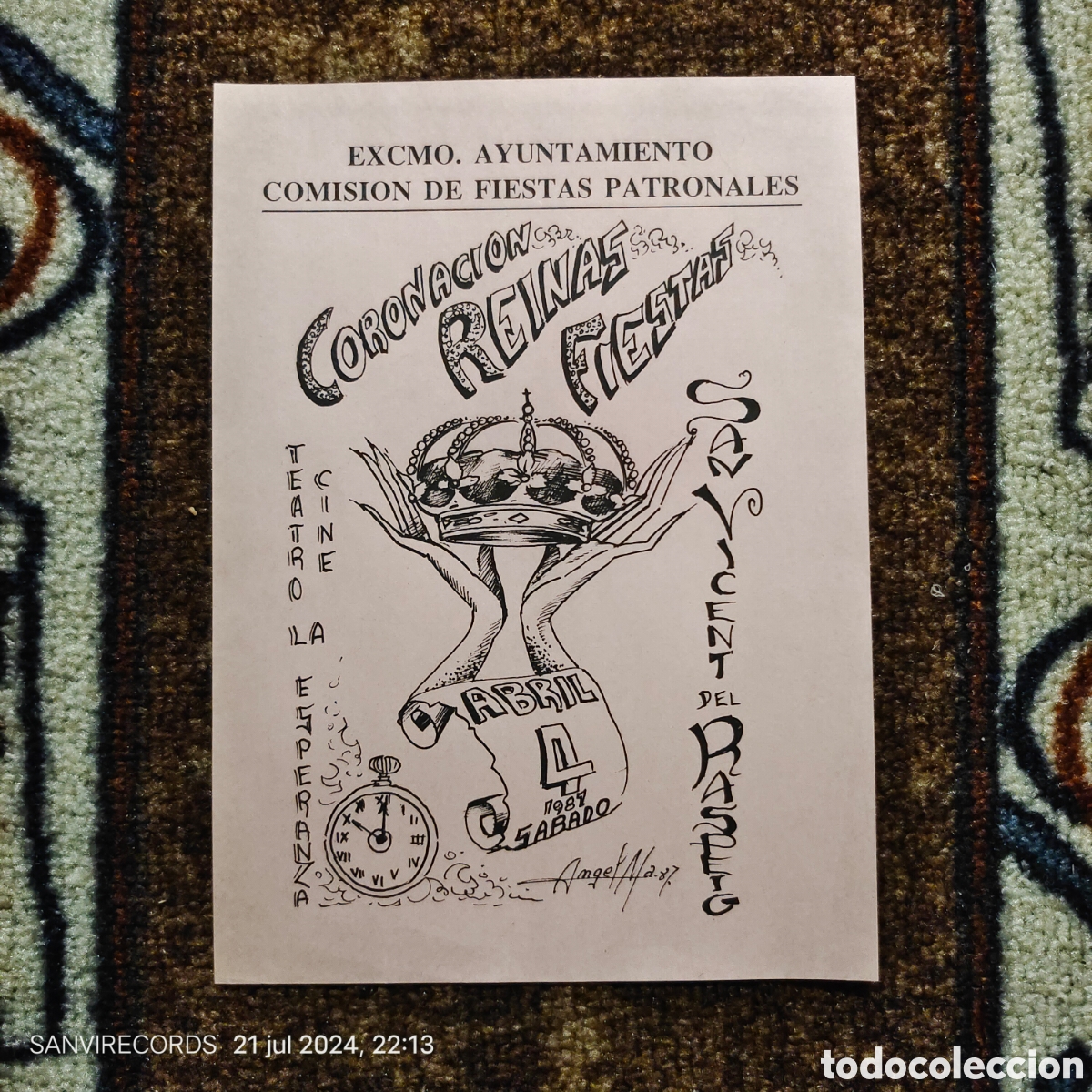 Brochures de tourisme: FOLLETO CORONACI&Oacute;N REINAS FIESTAS, CINE ESPERANZA (SAN VICENTE DEL RASPEIG) (ABRIL 1987)