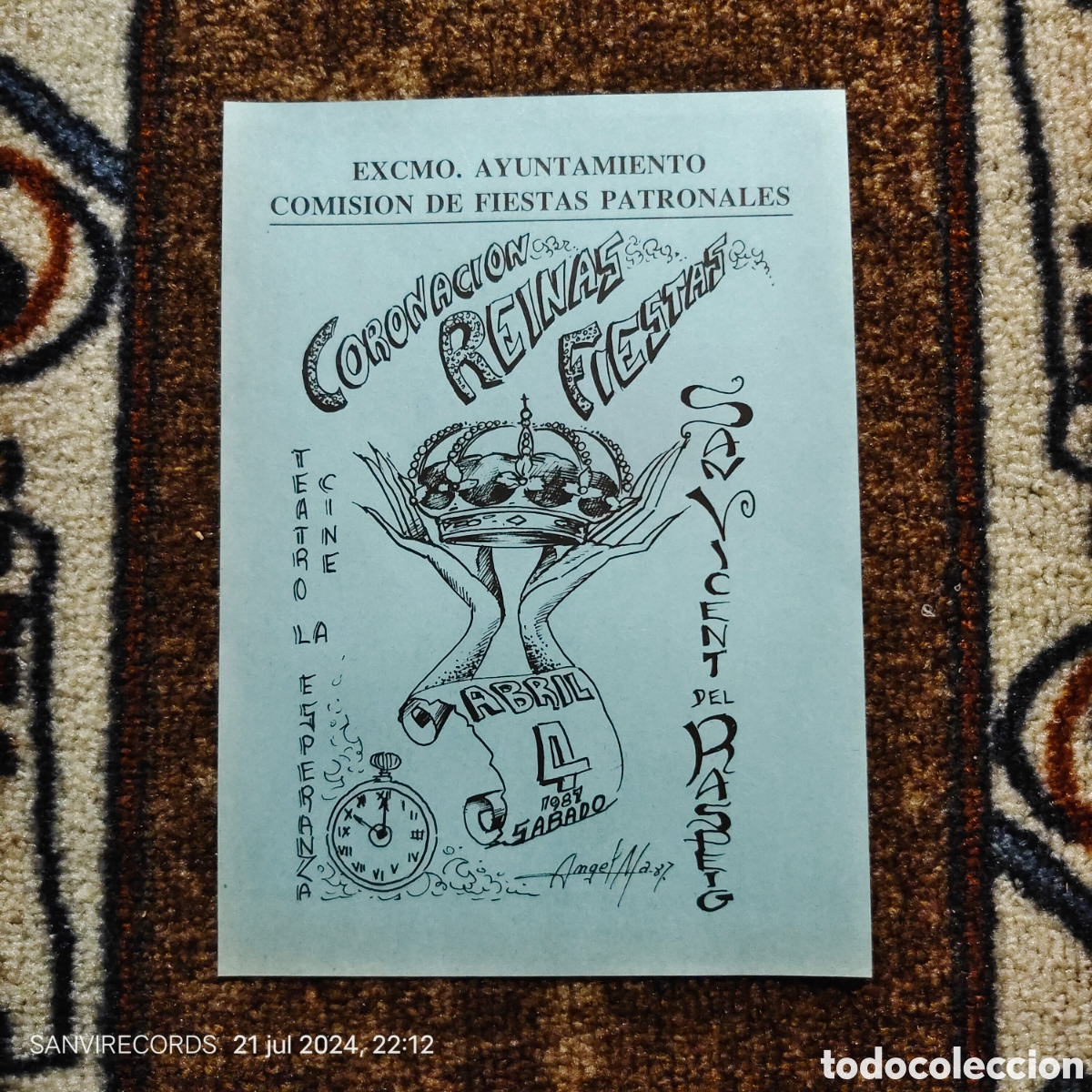 Brochures de tourisme: FOLLETO CORONACI&Oacute;N REINAS FIESTAS, CINE ESPERANZA (SAN VICENTE DEL RASPEIG) (ABRIL 1987)