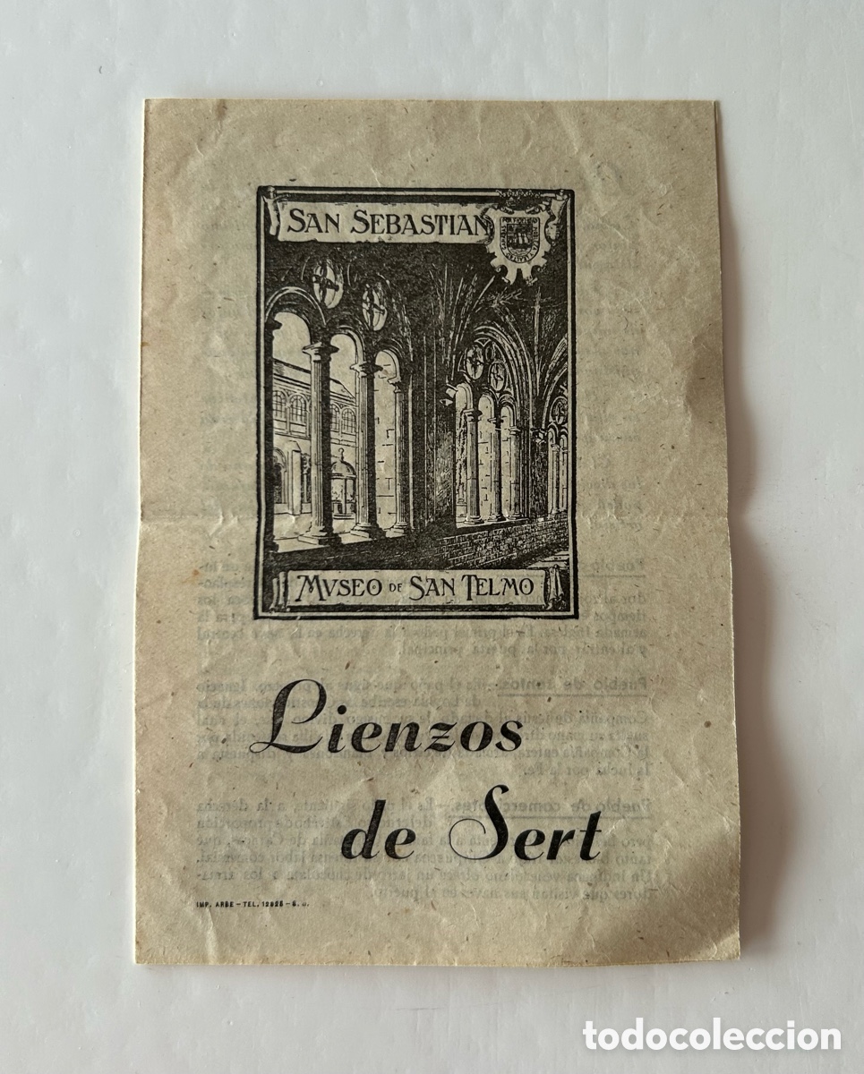 Brochures de tourisme: LIENZOS DE SERT. MUSEO DE SAN TELMO. SAN SEBASTI&Aacute;N