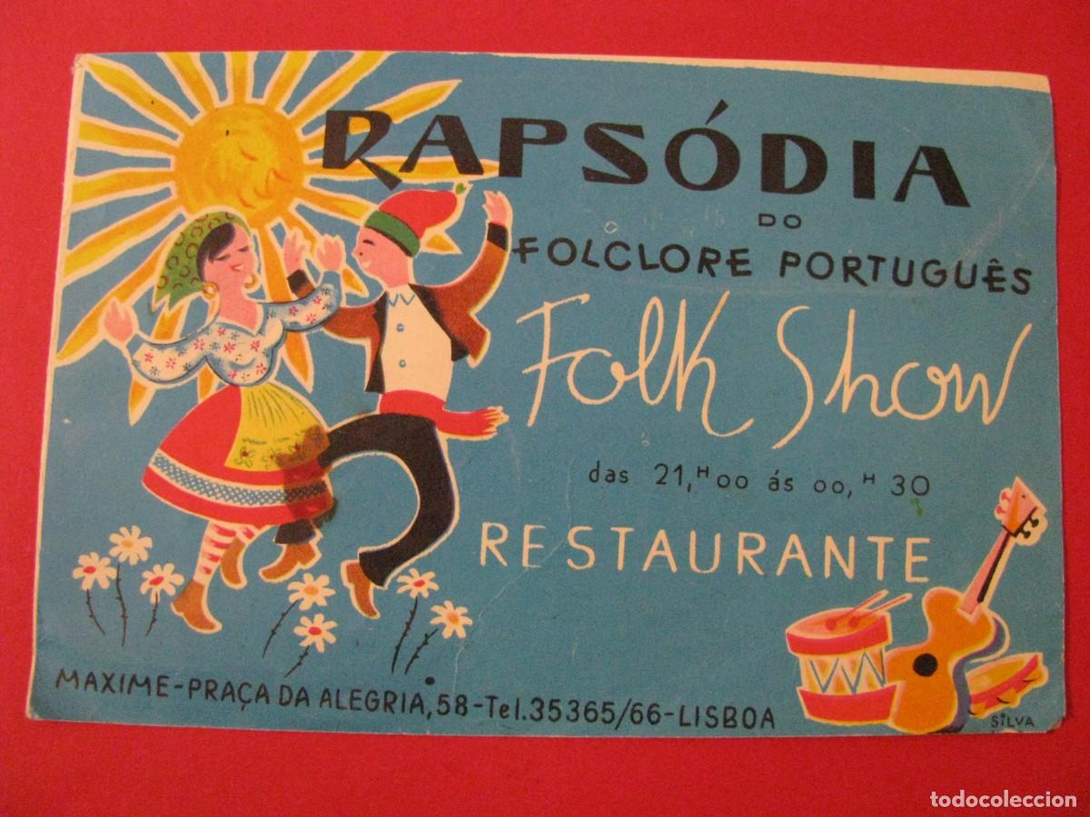 Folletos de turismo: PROGRAMA DEL FOLK SHOW RAPSODIA DO FOLCLORE PORTUGUES EN RESTAURANTE. A&Ntilde;OS 60.