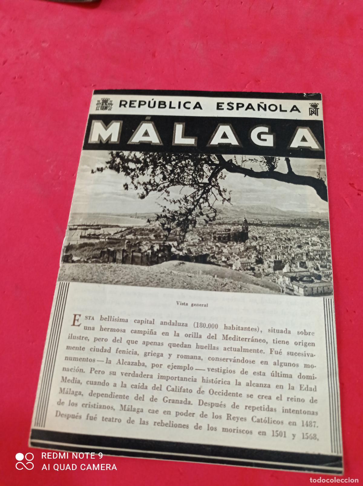 Tourismusbrosch&uuml;ren: GUIA TURISTICA. MALAGA. REP&Uacute;BLICA ESPA&Ntilde;OLA. 8 PP. ILUSTRADA.