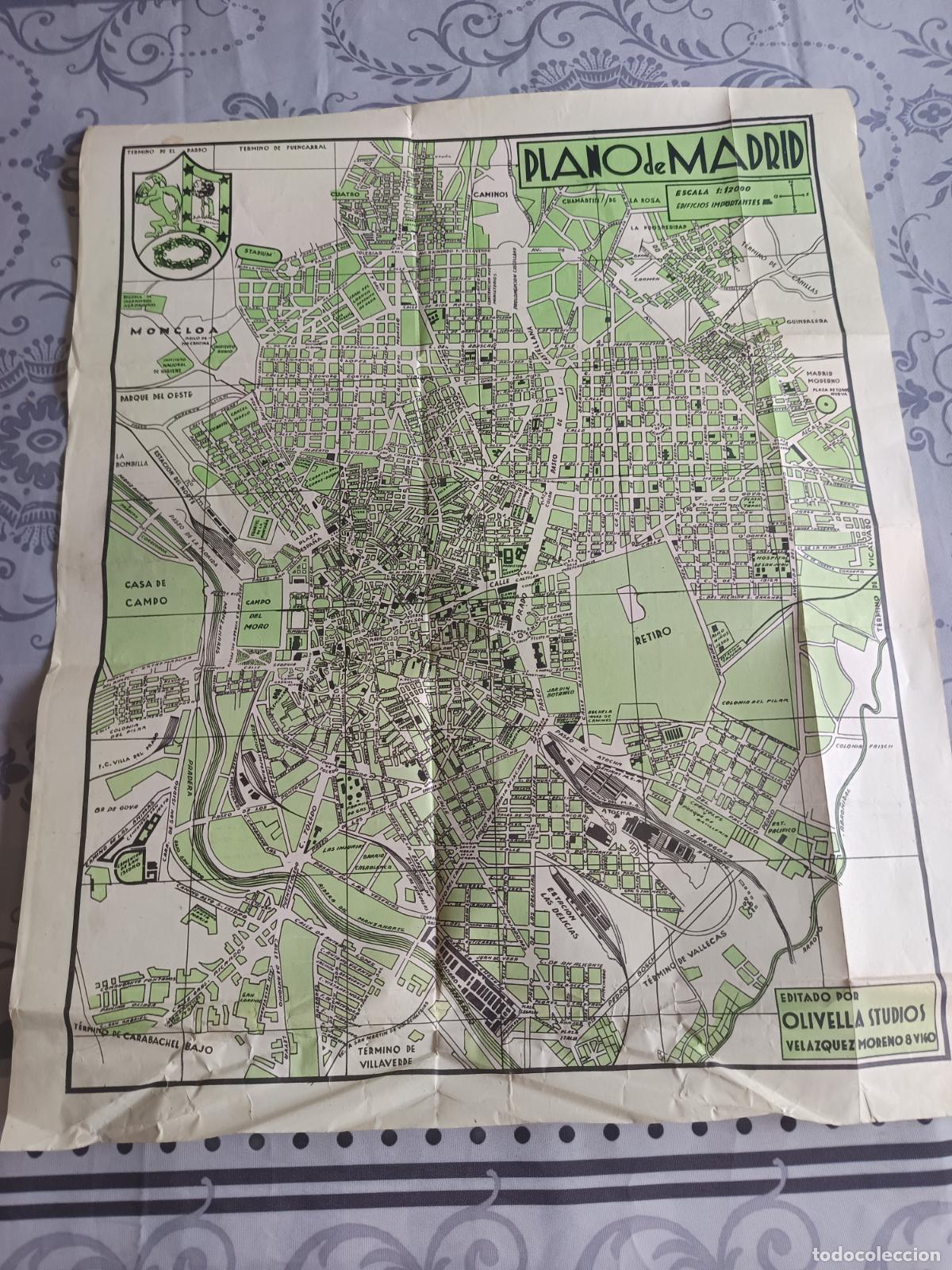 Travel Brochures: PLANO DE MADRID EDIFICIOS IMPORTANTES, EDITADO POR OLIVELLA STUDIOS, VIGO, A&Ntilde;OS 40