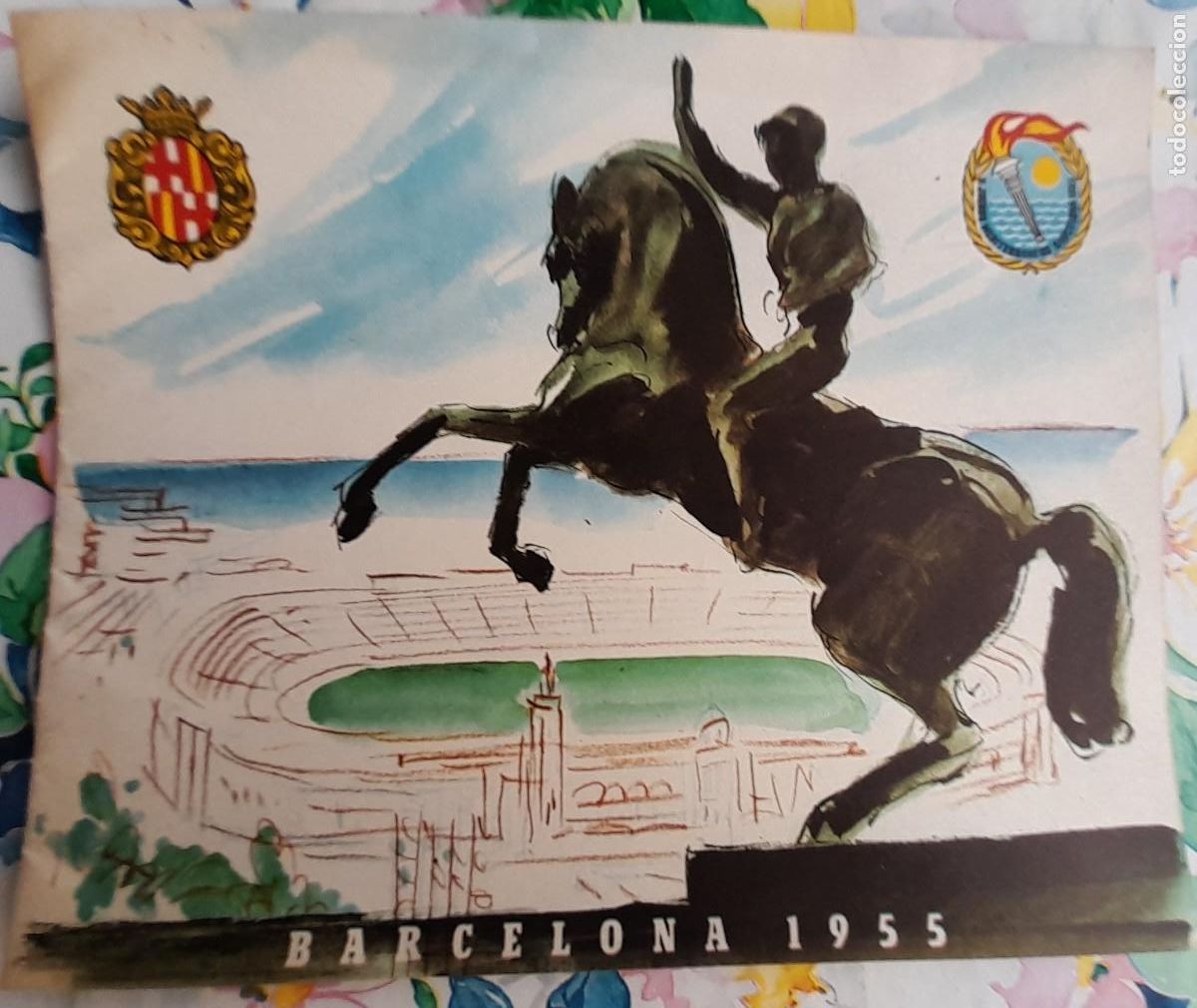 Tourismusbrosch&uuml;ren: 1955 II&ordm;s JUEGOS MEDITERRANEOS DE BARCELONA ''OLIMP&Iacute;ADA DEL MARE NOSTRUM'' DE AMPURIES A BCN (2)
