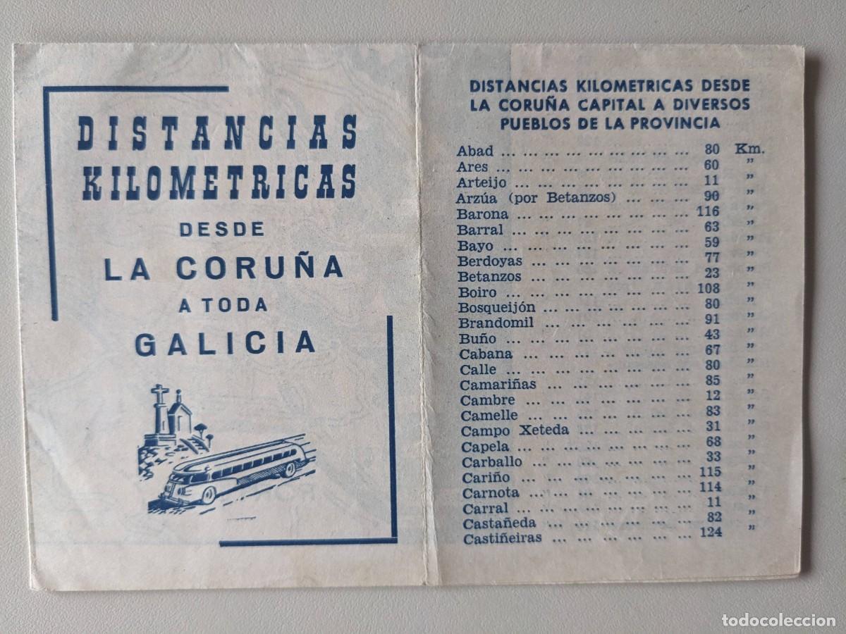 Brochures de tourisme: DISTANCIAS KILOMETRICAS DESDE LA CORU&Ntilde;A A TODA GALICIA - FOLLETO A&Ntilde;OS 60-70 - MUY DIFICIL