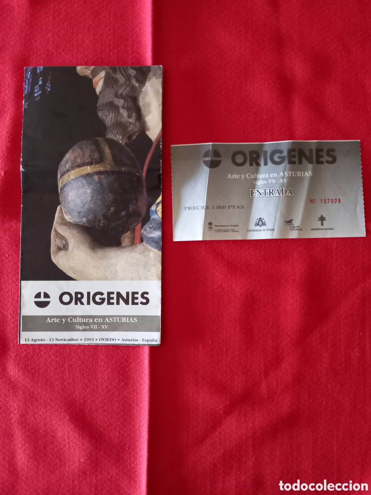 Folhetos de turismo: FOLLETO + ENTRADA ORIGENES. ARTE Y CULTURA EN ASTURIAS (1993)