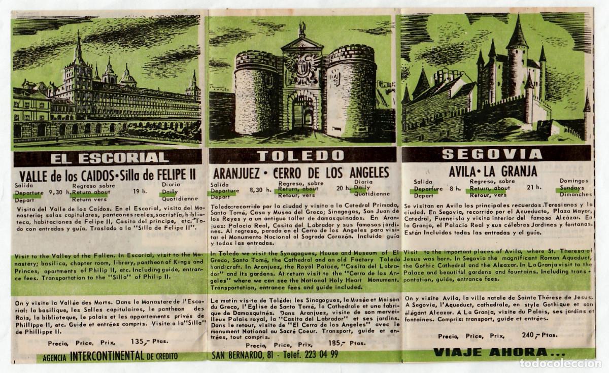 Tourismusbrosch&uuml;ren: Folleto Excursiones en autocar por Valle Ca&iacute;dos &Aacute;vila Toledo, Inter Tour. h aa