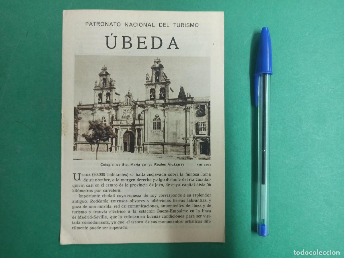 Tourismusbrosch&uuml;ren: Antiguo folleto de turismo de Ubeda. Original II Republica.