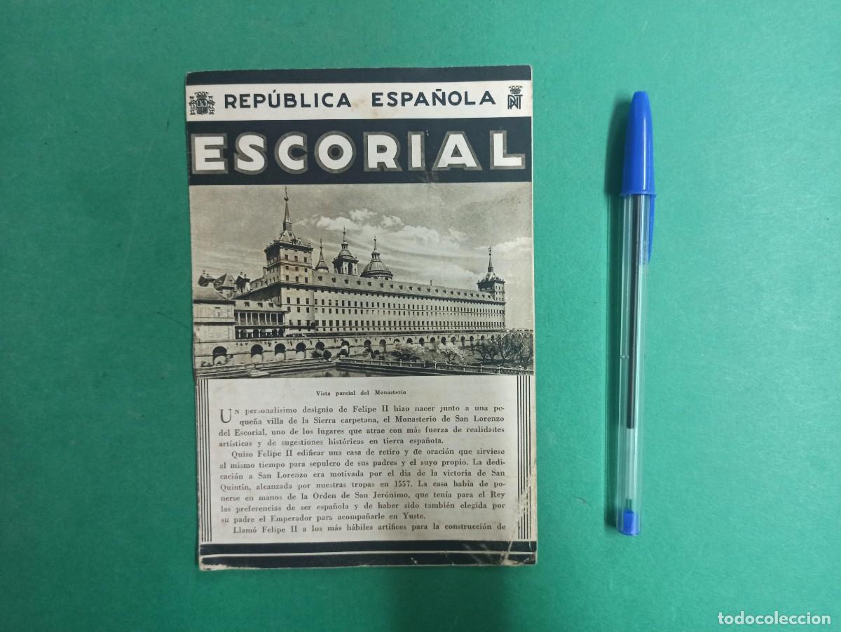 Tourismusbrosch&uuml;ren: Antiguo folleto de turismo de Escorial. Original II Republica.