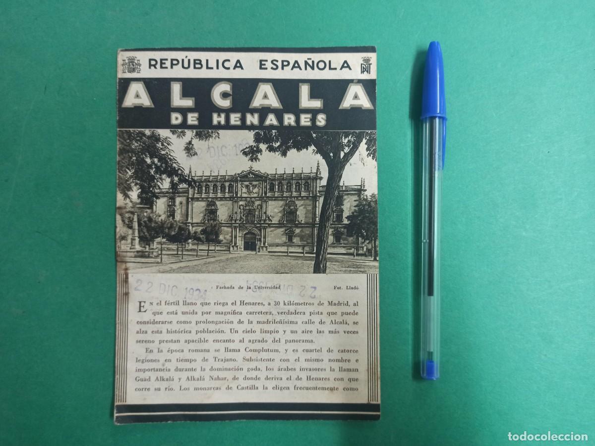Tourismusbrosch&uuml;ren: Antiguo folleto turismo de Alcala de Henares. Original II Republica.