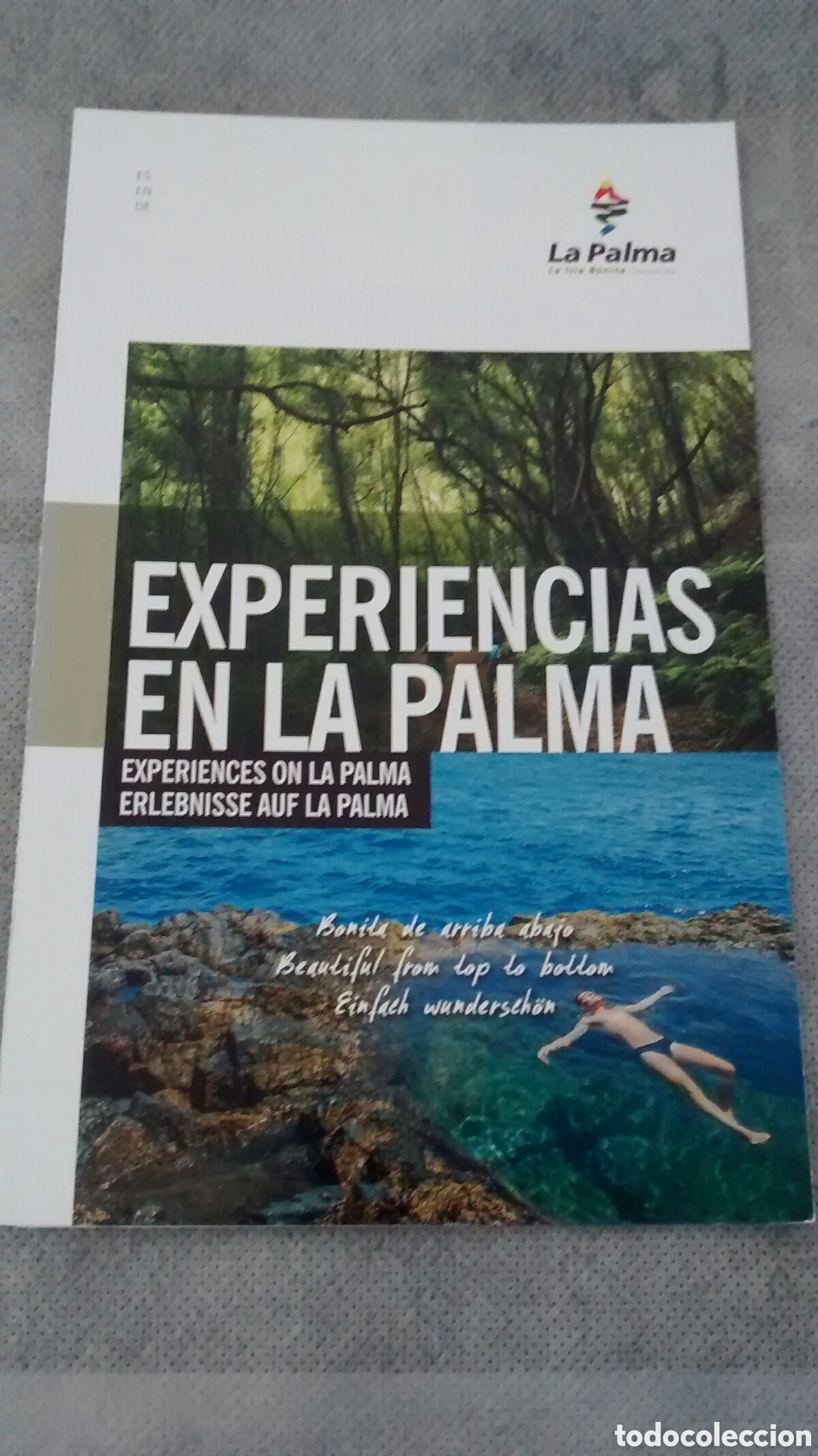 Folletos de turismo: EXPERIENCIAS EN LA PALMA. MAPA Y COSAS QUE HACER. TRIPTICO