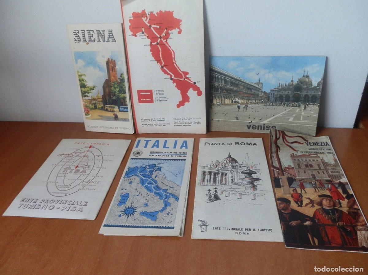 Folletos de turismo: 7 FOLLETOS DE TURISMO VARIAS CIUDADES DE ITALIA. A&Ntilde;OS 60.