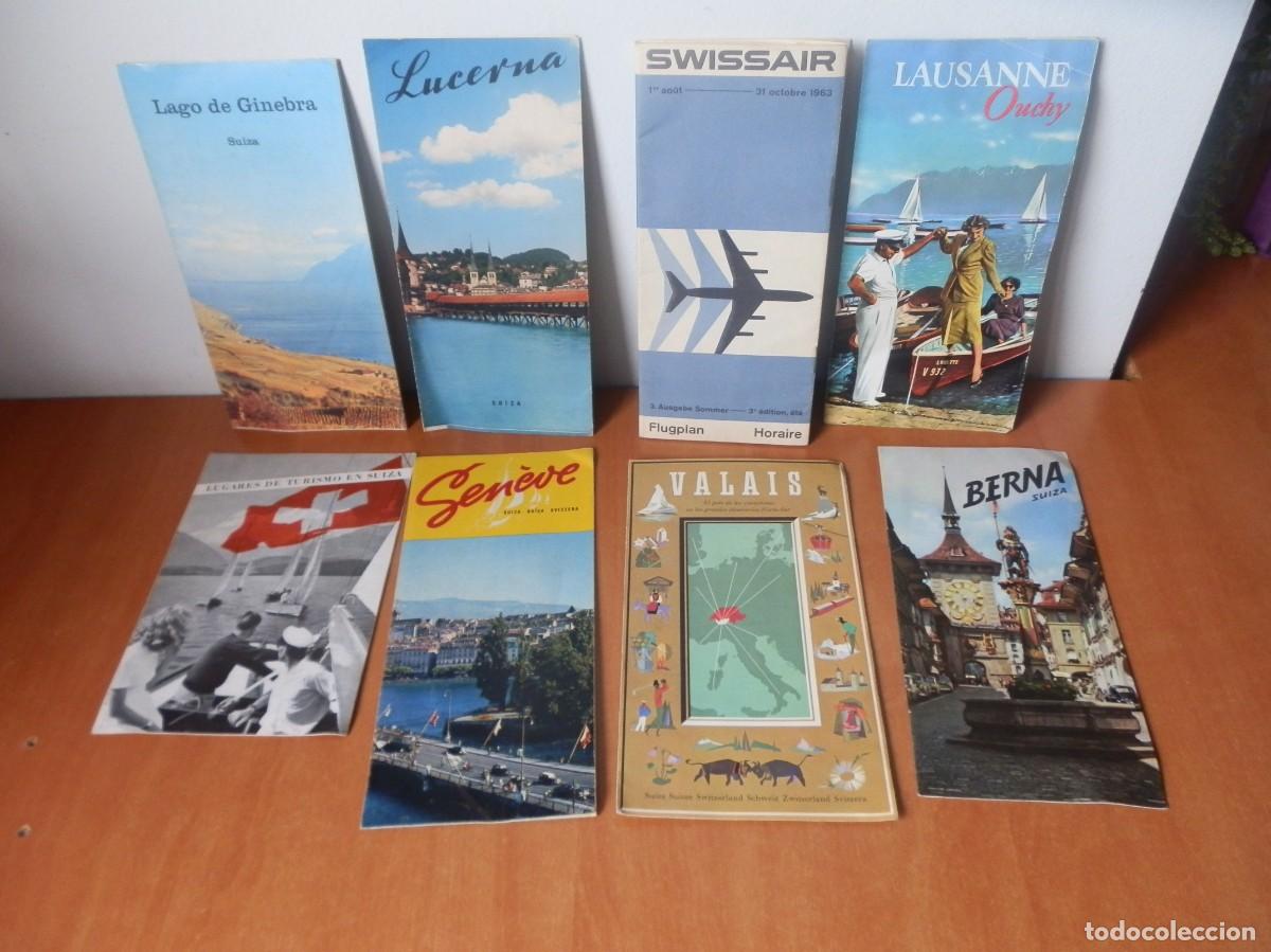 Folletos de turismo: 8 FOLLETOS DESPLEGABLES DIFERENTES CIUDADES DE SUIZA. A&Ntilde;OS 60.